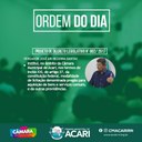 A Câmara Municipal de Acari divulga a Ordem do Dia da 15ª Sessão Ordinária