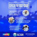 A Câmara Municipal de Acari divulga a seguir a Ordem do Dia da 17ª Sessão Ordinária