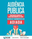 AUDIÊNCIA PÚBLICA DA SAÚDE RELATIVA AO 3° QUADRIMESTRE DE 2020 É ADIADA AUDIÊNCIA PÚBLICA DA SAÚDE RELATIVA AO 3° QUADRIMESTRE DE 2020 É ADIADA