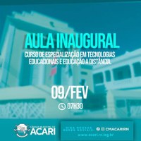 AULA INAUGURAL DE CURSO DE ESPECIALIZAÇÃO PARA PROFESSORES ACARIENSES ACONTECE NESTE SÁBADO NA CÂMARA MUNICIPAL