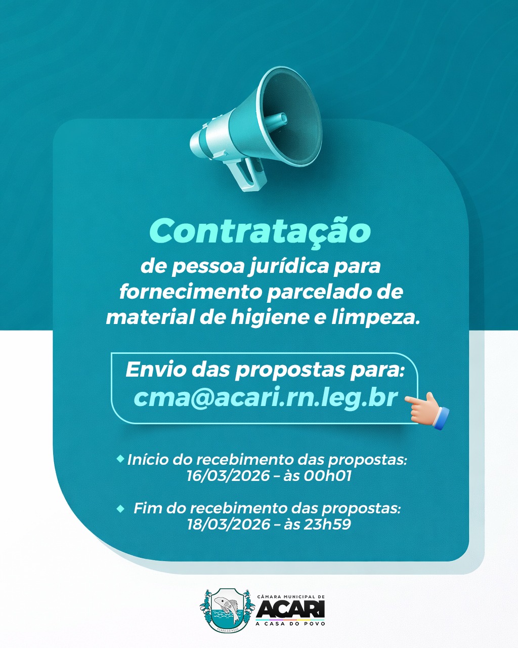 Aviso de Dispensa de Licitação nº 003/2026