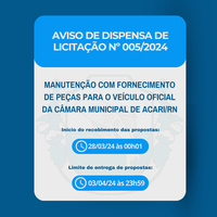 AVISO DE DISPENSA DE LICITAÇÃO Nº 005/2024