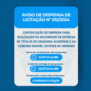 Aviso de Dispensa de Licitação nº 012/2024