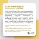 Aviso de Dispensa de Licitação nº 015/2025