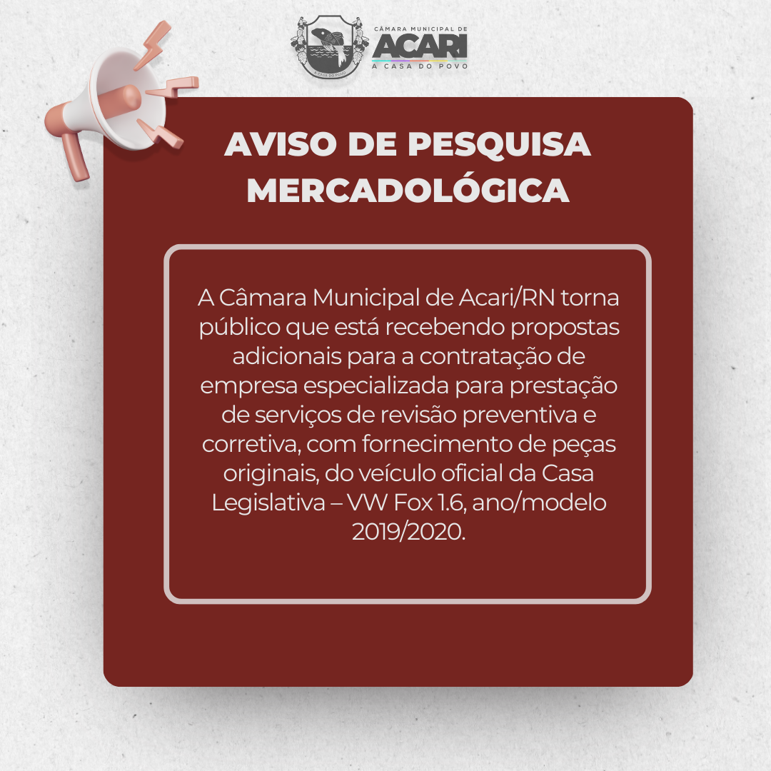 Aviso de Pesquisa Mercadológica