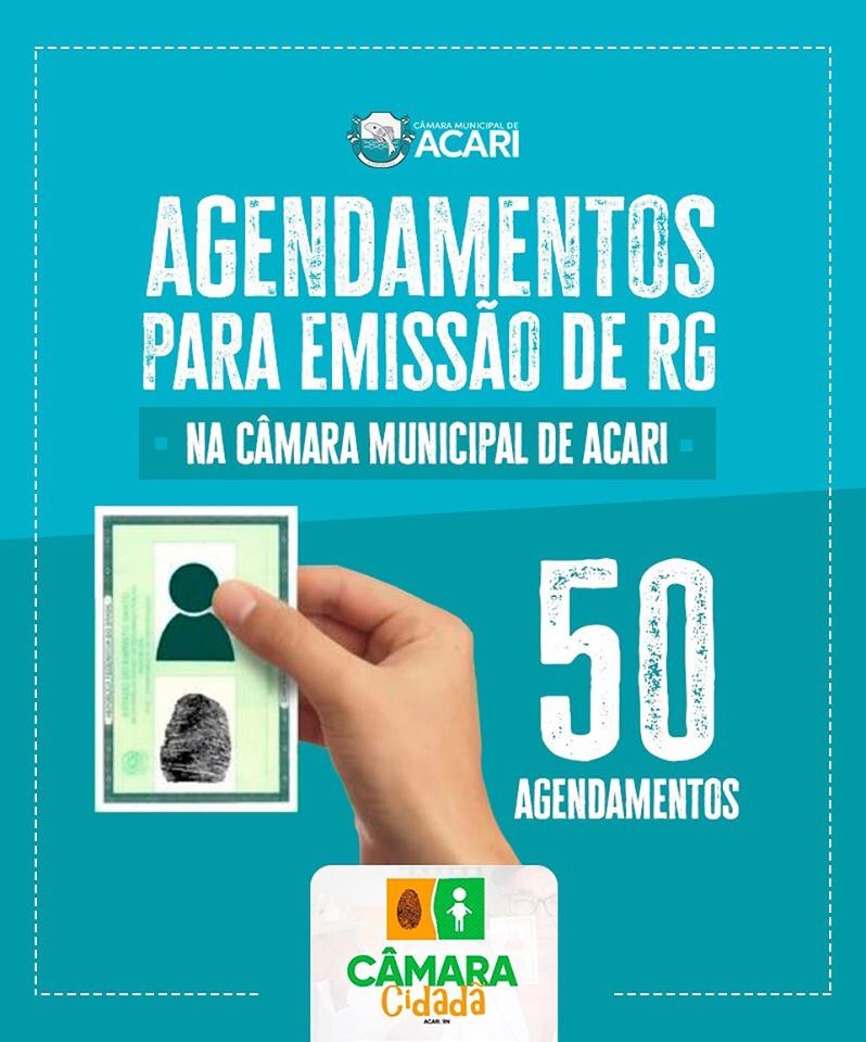 CÂMARA CIDADÃ INICIA AGENDAMENTOS PARA EMISSÃO DO RG NO MÊS DE AGOSTO