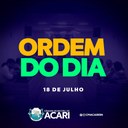  Câmara Municipal de Acari divulga a seguir a Ordem do Dia da 23ª Sessão Ordinária, que acontece nesta terça-feira (18)