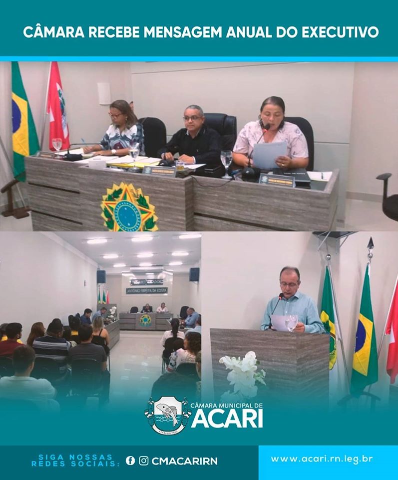 Câmara recebe Mensagem Anual do Executivo nesta terça-feira