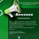 Comunicado Oficial | Recesso Parlamentar