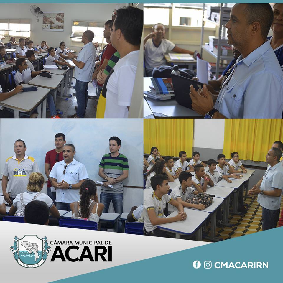 EQUIPE VISITA ESCOLAS PARTICIPANTES E APRESENTA PROJETO CÂMARA MIRIM