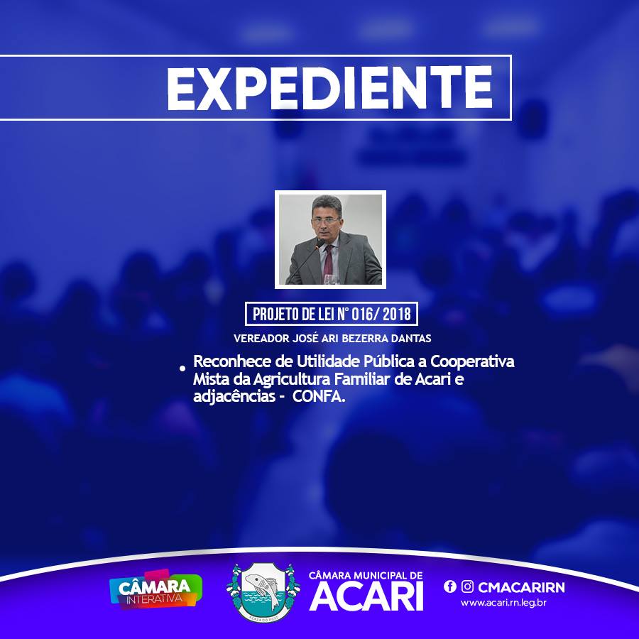 Expediente da 11ª Sessão Ordinária do 21° período legislativo de 2018