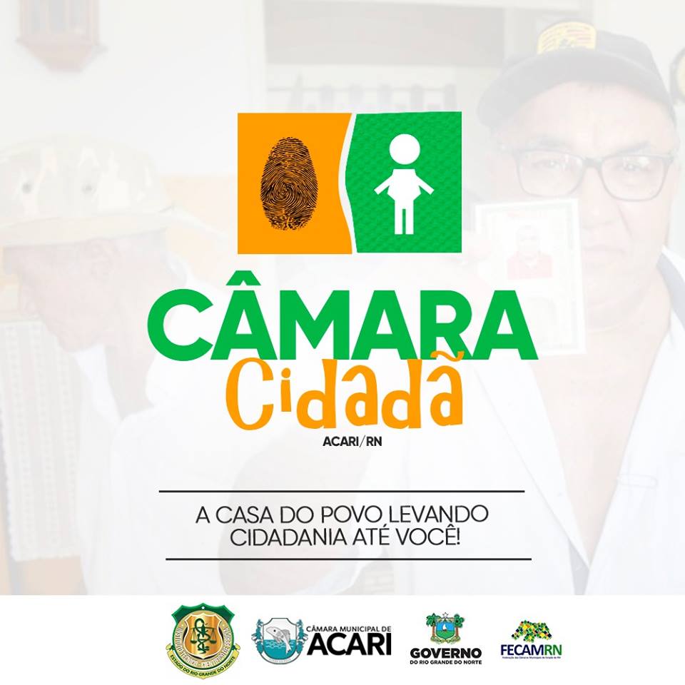 MAIS CIDADANIA: CÂMARA MUNICIPAL DE ACARI PASSARÁ A EMITIR CARTEIRA DE IDENTIDADE GRATUITAS