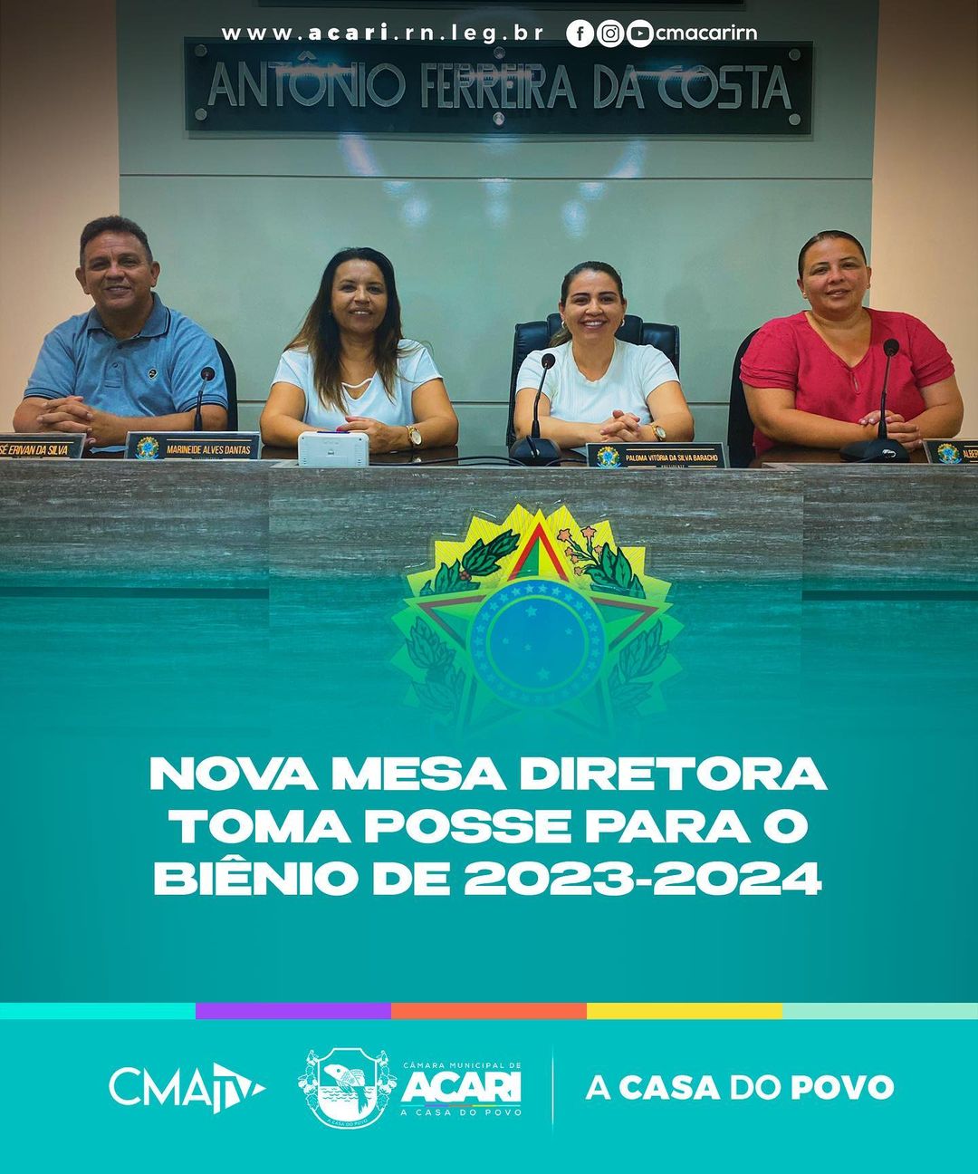 NOVA MESA DIRETORA TOMA POSSE PARA O BIÊNIO DE 2023-2024