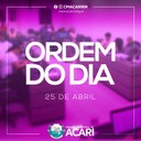 ORDEM DO DIA 25 DE ABRIL DE 2017