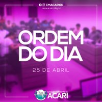 ORDEM DO DIA 25 DE ABRIL DE 2017