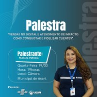 Palestra: Vendas no digital e atendimento de impacto: como conquistar e fidelizar clientes