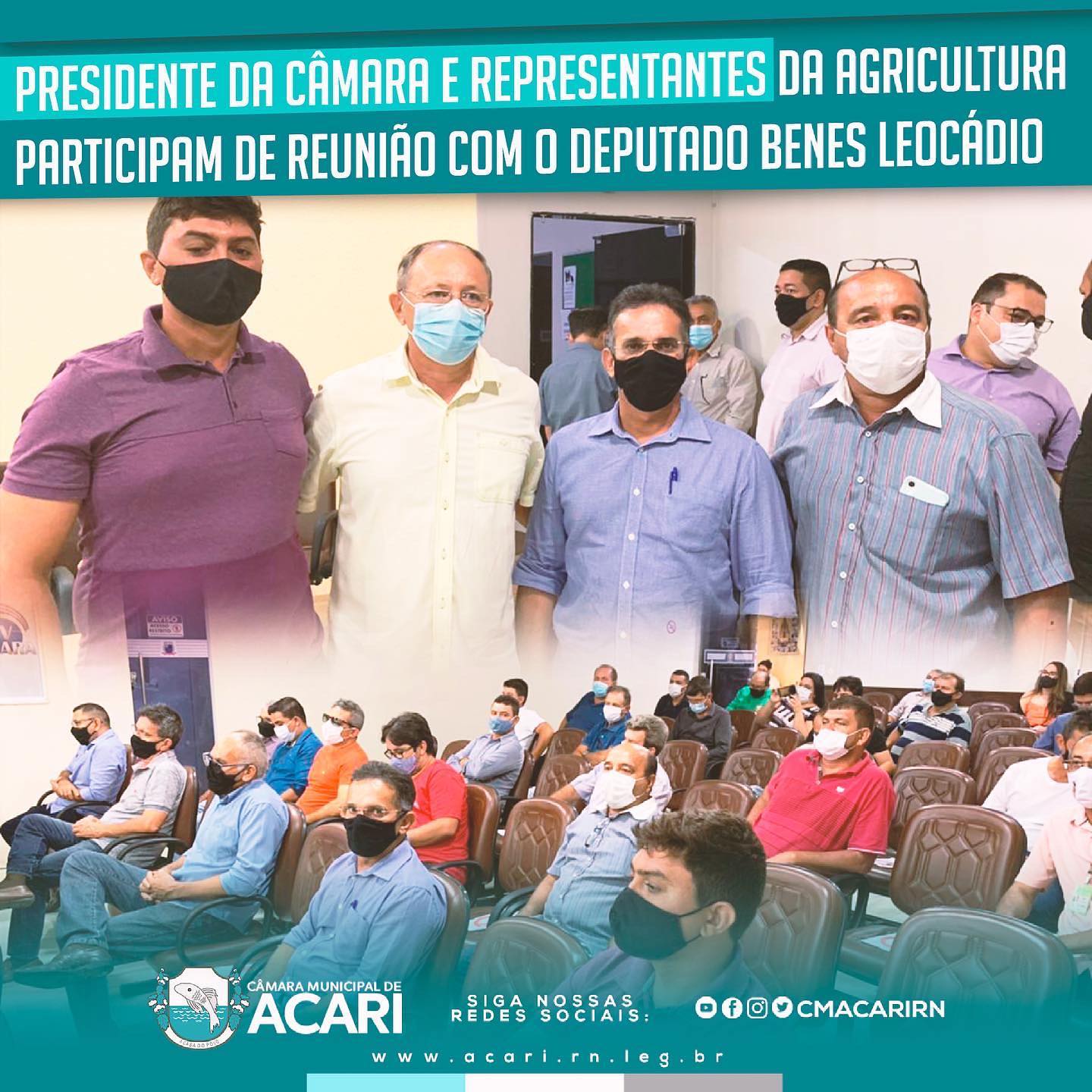 PRESIDENTE DA CÂMARA E REPRESENTANTES DA AGRICULTURA PARTICIPAM DE REUNIÃO COM O DEPUTADO BENES LEOCÁDIO