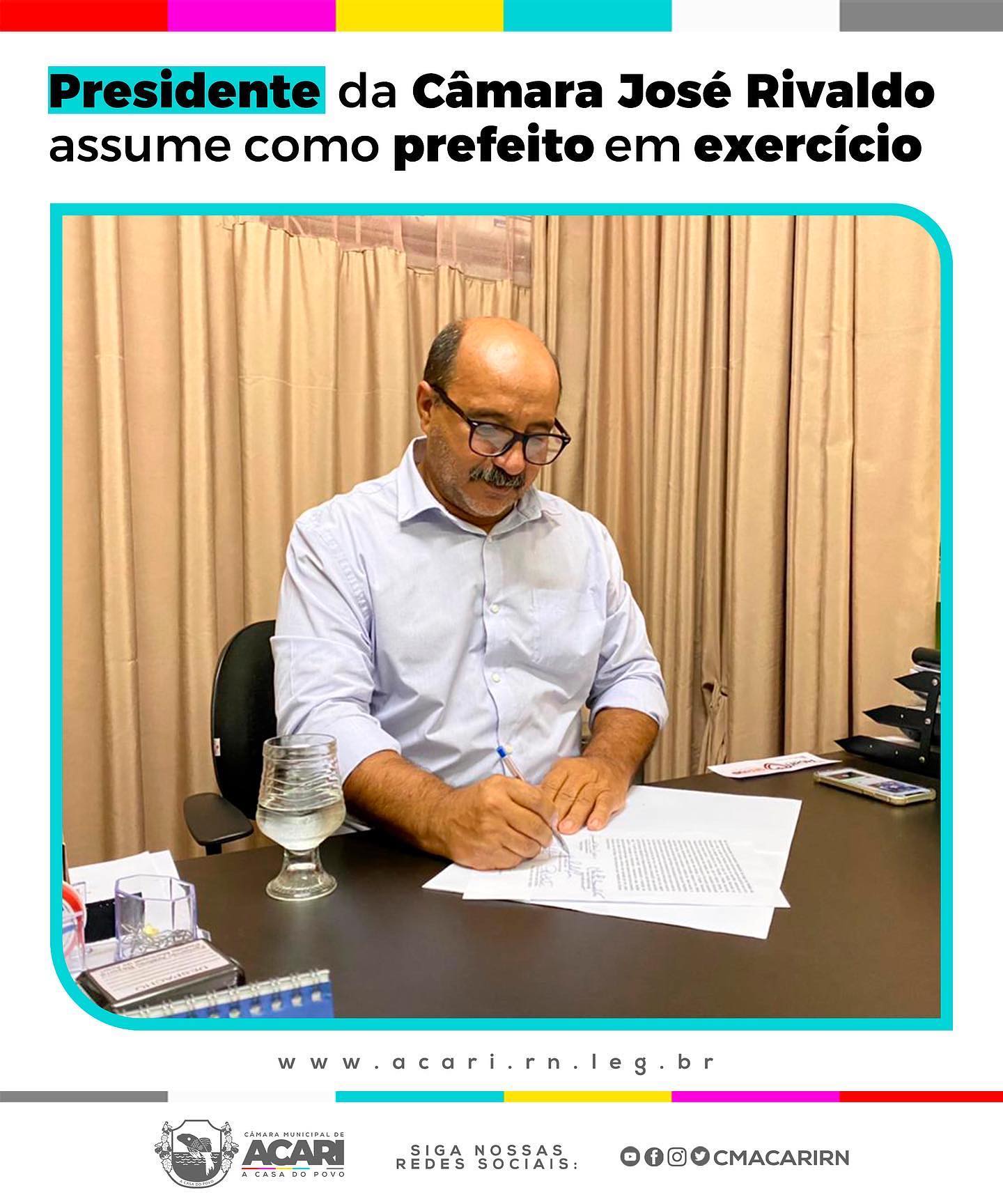 PRESIDENTE DA CÂMARA JOSÉ RIVALDO ASSUME COMO PREFEITO EM EXERCÍCIO 