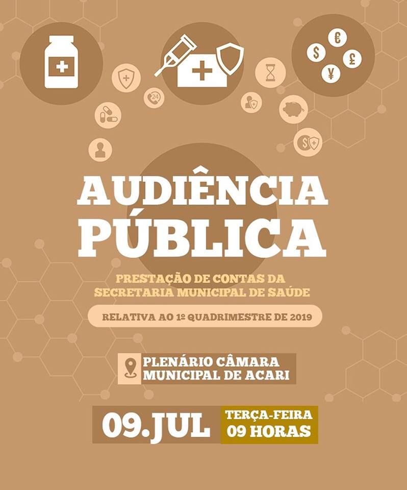 PRESTAÇÃO DE CONTAS DA SECRETARIA MUNICIPAL DE SAÚDE ACONTECE NESTA TERÇA-FEIRA NA CÂMARA MUNICIPAL DE ACARI.