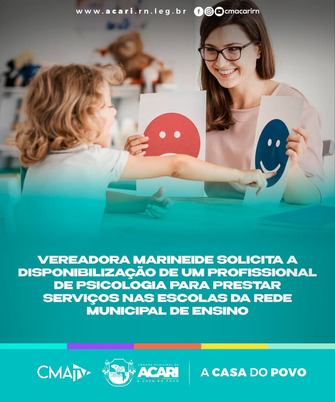 VEREADORA MARINEIDE SOLICITA A DISPONIBILIZAÇÃO DE UM PROFISSIONAL DE PSICOLOGIA PARA PRESTAR SERVIÇOS NAS ESCOLAS DA REDE MUNICIPAL DE ENSINO