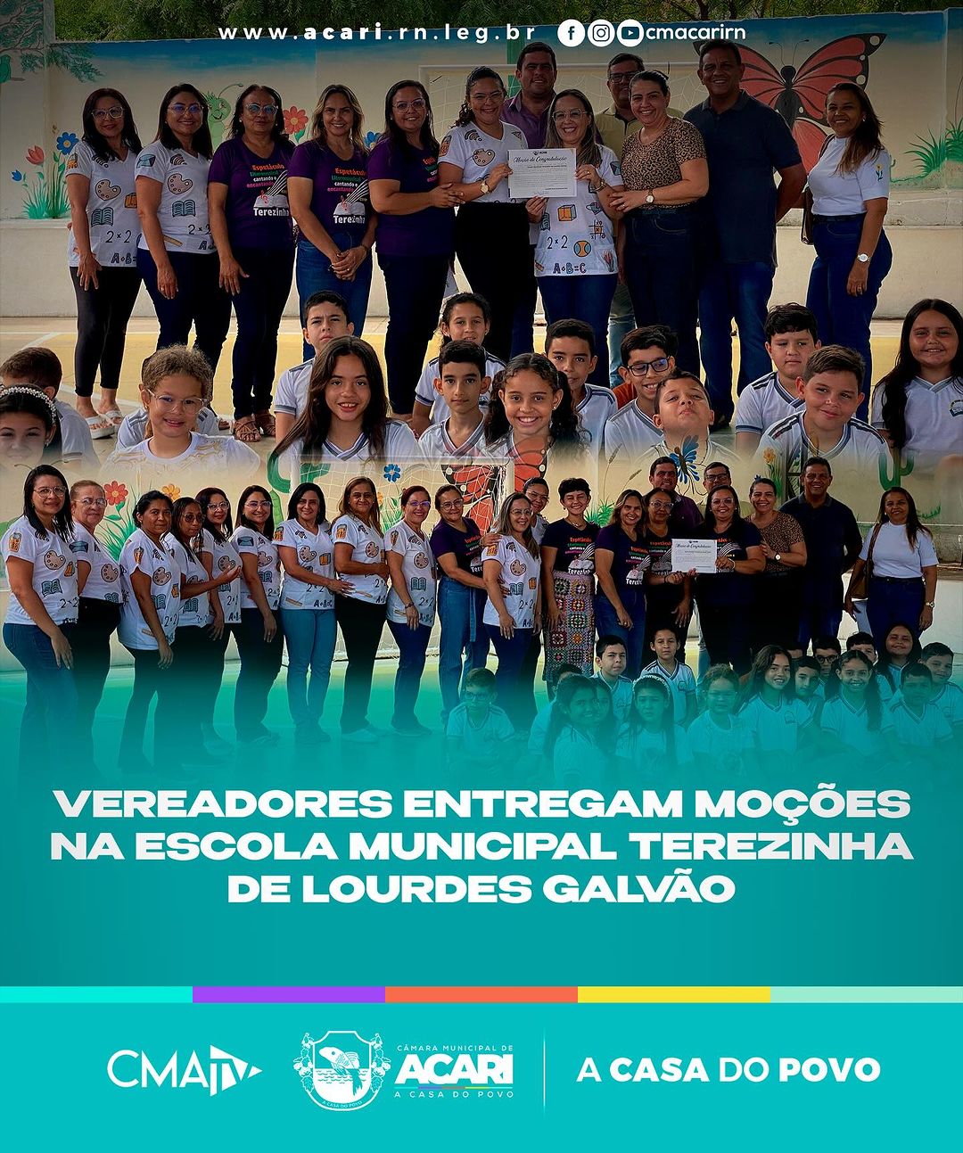 VEREADORES ENTREGAM MOÇÕES NA ESCOLA MUNICIPAL TEREZINHA DE LOURDES GALVÃO