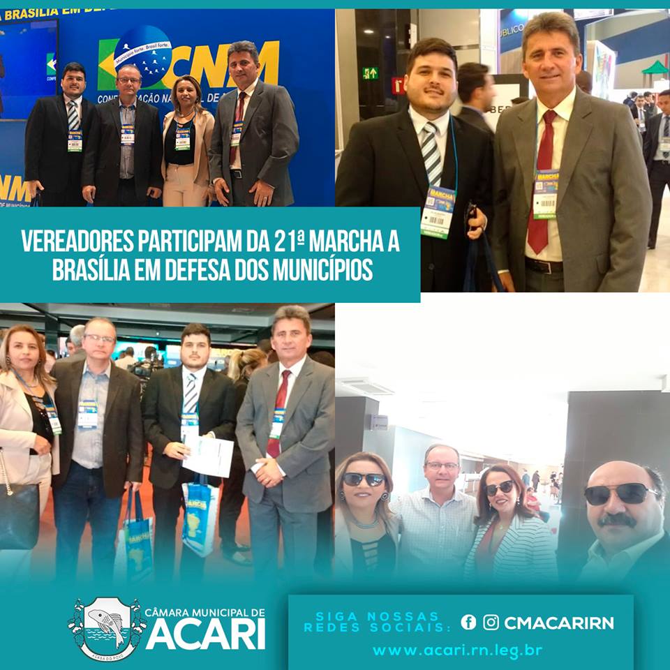 VEREADORES PARTICIPAM DA 21ª MARCHA A BRASÍLIA EM DEFESA DOS MUNICÍPIOS