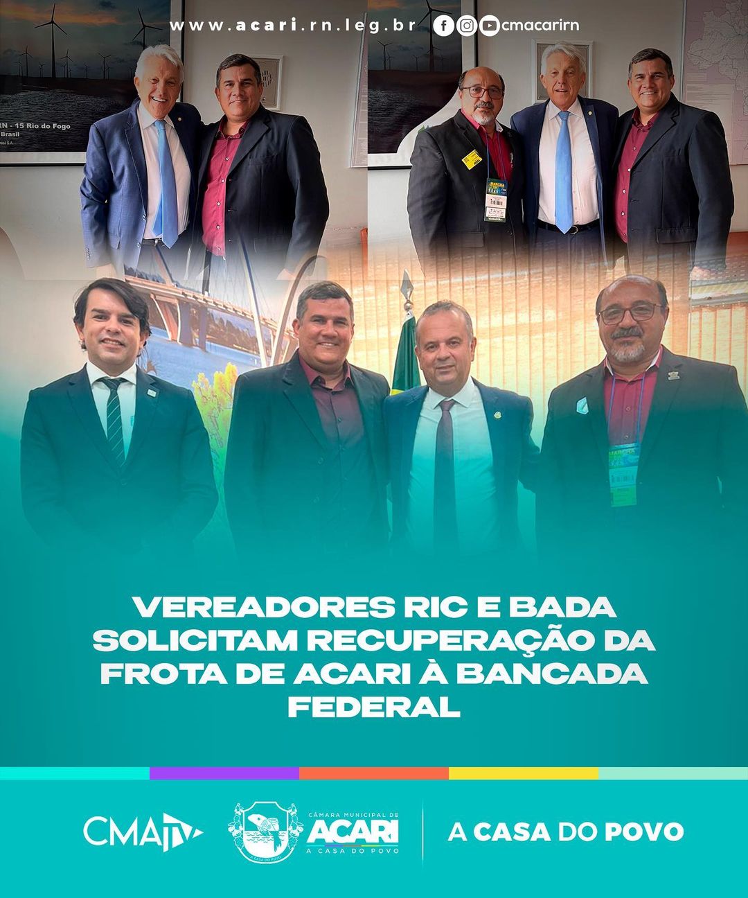 VEREADORES RIC E BADA SOLICITAM RECUPERAÇÃO DA FROTA DE ACARI À BANCADA FEDERAL